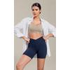 imageODODOS Cloud Feeling Cross Waist Yoga Shorts for Women 6quot Crossover High Waist Lounge Biker ShortsNavy