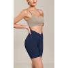 imageODODOS Cloud Feeling Cross Waist Yoga Shorts for Women 6quot Crossover High Waist Lounge Biker ShortsNavy