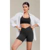 imageODODOS Cloud Feeling Cross Waist Yoga Shorts for Women 6quot Crossover High Waist Lounge Biker ShortsOnyx Black Grey