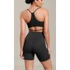 imageODODOS Cloud Feeling Cross Waist Yoga Shorts for Women 6quot Crossover High Waist Lounge Biker ShortsOnyx Black Grey