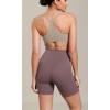 imageODODOS Cloud Feeling Cross Waist Yoga Shorts for Women 6quot Crossover High Waist Lounge Biker ShortsPurple Taupe