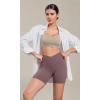 imageODODOS Cloud Feeling Cross Waist Yoga Shorts for Women 6quot Crossover High Waist Lounge Biker ShortsPurple Taupe