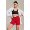 imageODODOS Cloud Feeling Cross Waist Yoga Shorts for Women 6quot Crossover High Waist Lounge Biker ShortsRed