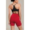 imageODODOS Cloud Feeling Cross Waist Yoga Shorts for Women 6quot Crossover High Waist Lounge Biker ShortsRed