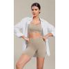 imageODODOS Cloud Feeling Cross Waist Yoga Shorts for Women 6quot Crossover High Waist Lounge Biker ShortsShaker Beige