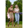 imageODODOS Cloud Feeling Halter Sports Bra for Women Padding Cut Out Racerback Yoga Tank TopBrunette