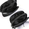 imageODODOS Fleece Mini Belt Bag with Adjustable Strap Sherpa Small Waist Pouch Fanny Pack for Workout Running Traveling Hiking BrownBlack Double Zip