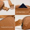imageODODOS Fleece Mini Belt Bag with Adjustable Strap Sherpa Small Waist Pouch Fanny Pack for Workout Running Traveling Hiking BrownBronze