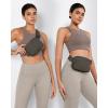 imageODODOS Fleece Mini Belt Bag with Adjustable Strap Sherpa Small Waist Pouch Fanny Pack for Workout Running Traveling Hiking BrownDark Umber