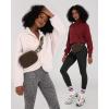 imageODODOS Fleece Mini Belt Bag with Adjustable Strap Sherpa Small Waist Pouch Fanny Pack for Workout Running Traveling Hiking BrownFleece Brown
