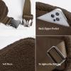 imageODODOS Fleece Mini Belt Bag with Adjustable Strap Sherpa Small Waist Pouch Fanny Pack for Workout Running Traveling Hiking BrownFleece Brown