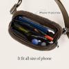 imageODODOS Fleece Mini Belt Bag with Adjustable Strap Sherpa Small Waist Pouch Fanny Pack for Workout Running Traveling Hiking BrownFleece Brown