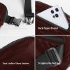imageODODOS Fleece Mini Belt Bag with Adjustable Strap Sherpa Small Waist Pouch Fanny Pack for Workout Running Traveling Hiking BrownGlossy Red Brown