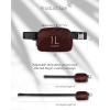 imageODODOS Fleece Mini Belt Bag with Adjustable Strap Sherpa Small Waist Pouch Fanny Pack for Workout Running Traveling Hiking BrownGlossy Red Brown