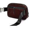 imageODODOS Fleece Mini Belt Bag with Adjustable Strap Sherpa Small Waist Pouch Fanny Pack for Workout Running Traveling Hiking BrownGlossy Red Brown