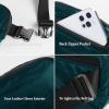 imageODODOS Fleece Mini Belt Bag with Adjustable Strap Sherpa Small Waist Pouch Fanny Pack for Workout Running Traveling Hiking BrownGlossy Teal Green