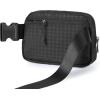 imageODODOS Fleece Mini Belt Bag with Adjustable Strap Sherpa Small Waist Pouch Fanny Pack for Workout Running Traveling Hiking BrownHoundstooth