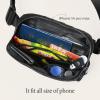 imageODODOS Fleece Mini Belt Bag with Adjustable Strap Sherpa Small Waist Pouch Fanny Pack for Workout Running Traveling Hiking BrownHoundstooth
