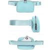 imageODODOS Fleece Mini Belt Bag with Adjustable Strap Sherpa Small Waist Pouch Fanny Pack for Workout Running Traveling Hiking BrownIcing Blue