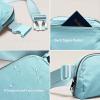 imageODODOS Fleece Mini Belt Bag with Adjustable Strap Sherpa Small Waist Pouch Fanny Pack for Workout Running Traveling Hiking BrownIcing Blue