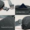 imageODODOS Fleece Mini Belt Bag with Adjustable Strap Sherpa Small Waist Pouch Fanny Pack for Workout Running Traveling Hiking BrownIron Gray