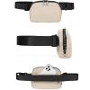 imageODODOS Fleece Mini Belt Bag with Adjustable Strap Sherpa Small Waist Pouch Fanny Pack for Workout Running Traveling Hiking BrownIvory Black
