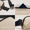 imageODODOS Fleece Mini Belt Bag with Adjustable Strap Sherpa Small Waist Pouch Fanny Pack for Workout Running Traveling Hiking BrownIvory Black