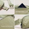 imageODODOS Fleece Mini Belt Bag with Adjustable Strap Sherpa Small Waist Pouch Fanny Pack for Workout Running Traveling Hiking BrownKhaki Green