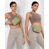 imageODODOS Fleece Mini Belt Bag with Adjustable Strap Sherpa Small Waist Pouch Fanny Pack for Workout Running Traveling Hiking BrownKhaki Green