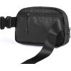 imageODODOS Fleece Mini Belt Bag with Adjustable Strap Sherpa Small Waist Pouch Fanny Pack for Workout Running Traveling Hiking BrownLeopard Black