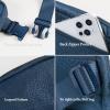 imageODODOS Fleece Mini Belt Bag with Adjustable Strap Sherpa Small Waist Pouch Fanny Pack for Workout Running Traveling Hiking BrownLeopard Navy