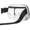 imageODODOS Fleece Mini Belt Bag with Adjustable Strap Sherpa Small Waist Pouch Fanny Pack for Workout Running Traveling Hiking BrownLetters Black