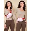 imageODODOS Fleece Mini Belt Bag with Adjustable Strap Sherpa Small Waist Pouch Fanny Pack for Workout Running Traveling Hiking BrownLetters Red