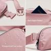 imageODODOS Fleece Mini Belt Bag with Adjustable Strap Sherpa Small Waist Pouch Fanny Pack for Workout Running Traveling Hiking BrownLight Pink