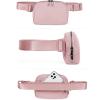 imageODODOS Fleece Mini Belt Bag with Adjustable Strap Sherpa Small Waist Pouch Fanny Pack for Workout Running Traveling Hiking BrownLight Pink