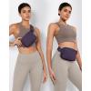 imageODODOS Fleece Mini Belt Bag with Adjustable Strap Sherpa Small Waist Pouch Fanny Pack for Workout Running Traveling Hiking BrownNavy Cosmos