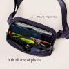 imageODODOS Fleece Mini Belt Bag with Adjustable Strap Sherpa Small Waist Pouch Fanny Pack for Workout Running Traveling Hiking BrownNavy Cosmos