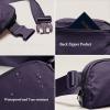 imageODODOS Fleece Mini Belt Bag with Adjustable Strap Sherpa Small Waist Pouch Fanny Pack for Workout Running Traveling Hiking BrownNavy Cosmos