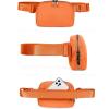 imageODODOS Fleece Mini Belt Bag with Adjustable Strap Sherpa Small Waist Pouch Fanny Pack for Workout Running Traveling Hiking BrownOrange