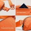 imageODODOS Fleece Mini Belt Bag with Adjustable Strap Sherpa Small Waist Pouch Fanny Pack for Workout Running Traveling Hiking BrownOrange