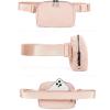 imageODODOS Fleece Mini Belt Bag with Adjustable Strap Sherpa Small Waist Pouch Fanny Pack for Workout Running Traveling Hiking BrownPale Coral