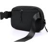 imageODODOS Fleece Mini Belt Bag with Adjustable Strap Sherpa Small Waist Pouch Fanny Pack for Workout Running Traveling Hiking BrownQuilted Black