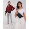 imageODODOS Fleece Mini Belt Bag with Adjustable Strap Sherpa Small Waist Pouch Fanny Pack for Workout Running Traveling Hiking BrownQuilted Black