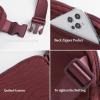 imageODODOS Fleece Mini Belt Bag with Adjustable Strap Sherpa Small Waist Pouch Fanny Pack for Workout Running Traveling Hiking BrownQuilted Wine
