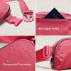 imageODODOS Fleece Mini Belt Bag with Adjustable Strap Sherpa Small Waist Pouch Fanny Pack for Workout Running Traveling Hiking BrownRaspberry