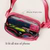 imageODODOS Fleece Mini Belt Bag with Adjustable Strap Sherpa Small Waist Pouch Fanny Pack for Workout Running Traveling Hiking BrownRaspberry