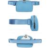 imageODODOS Fleece Mini Belt Bag with Adjustable Strap Sherpa Small Waist Pouch Fanny Pack for Workout Running Traveling Hiking BrownSteel Blue