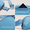 imageODODOS Fleece Mini Belt Bag with Adjustable Strap Sherpa Small Waist Pouch Fanny Pack for Workout Running Traveling Hiking BrownSteel Blue