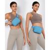imageODODOS Fleece Mini Belt Bag with Adjustable Strap Sherpa Small Waist Pouch Fanny Pack for Workout Running Traveling Hiking BrownSteel Blue