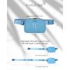 imageODODOS Fleece Mini Belt Bag with Adjustable Strap Sherpa Small Waist Pouch Fanny Pack for Workout Running Traveling Hiking BrownSteel Blue